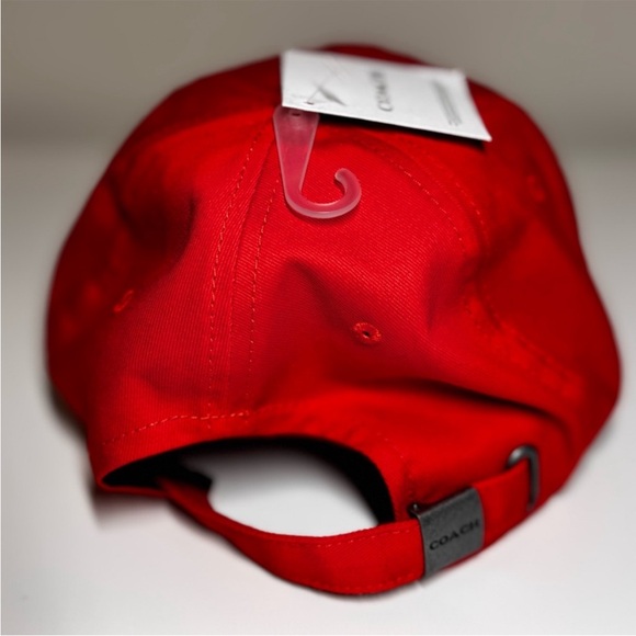NWT Coach Red Cap with Coach Insignia on Front and adjustable back. - Picture 3 of 15